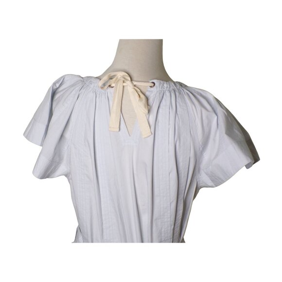 🆕ULLA JOHNSON Mae Flutter Sleeve Belted Cotton Mini Dress Sea Glass Blue 8 - Picture 11 of 12